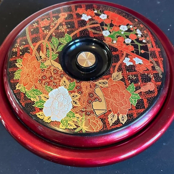 Japanese Design Lacquerware Vintage Lazy Susan - Picture 3 of 9